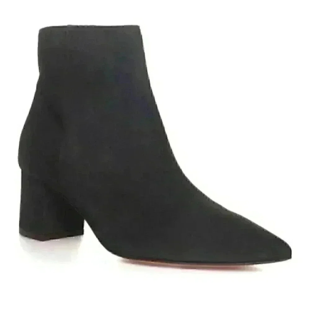 NEW L'Agence Jeanne Block Heel Charcoal Black Bootie Size 38.5/8/8.5